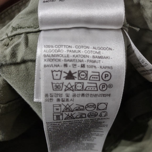 Levis Utility Chino Pants Olive Army Green Size 29 Back Flap Pockets - Picture 14 of 15